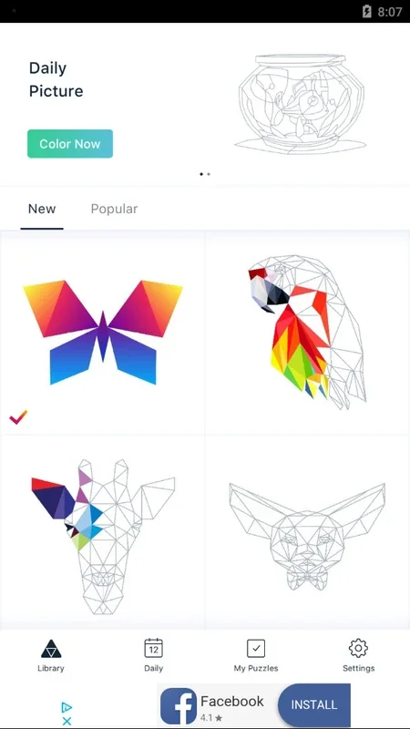 Poly Coloring Puzzle Art Book for Android - Enjoy Colorful Puzzles