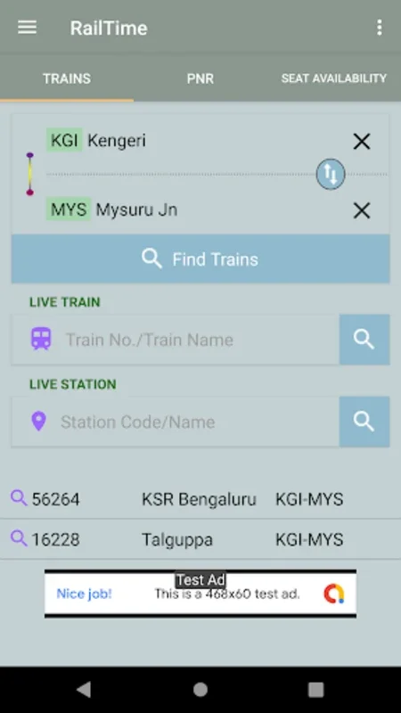 RailTime for Android: Real-Time Train Tracking