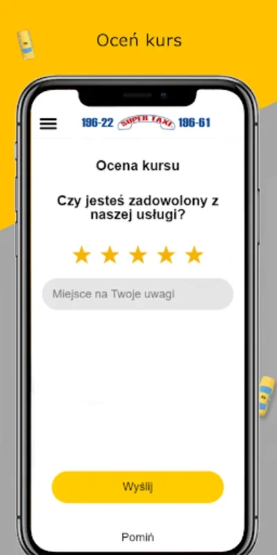 SUPER TAXI Warszawa 196 22 for Android - Efficient Taxi Booking