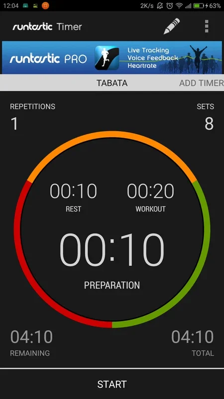 Runtastic Timer & Intervals for Android - Manage Workout Times