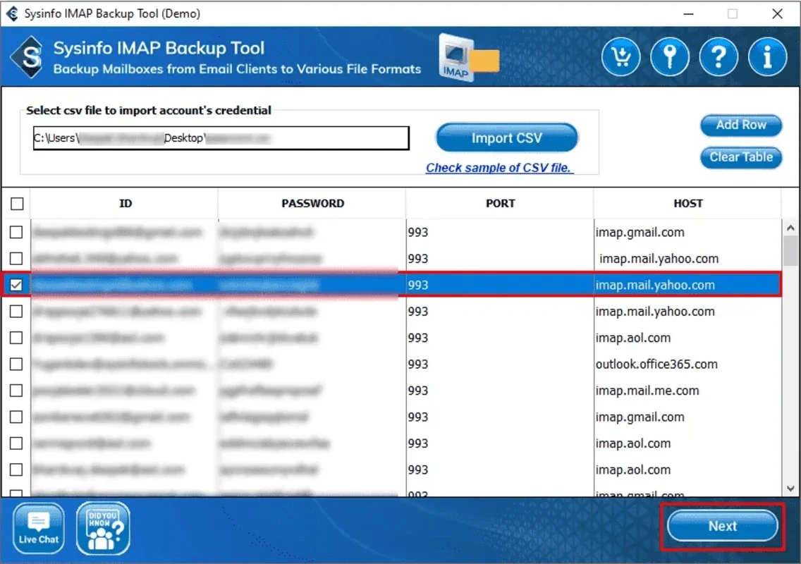 Sysinfo IMAP Email Backup Software for Windows