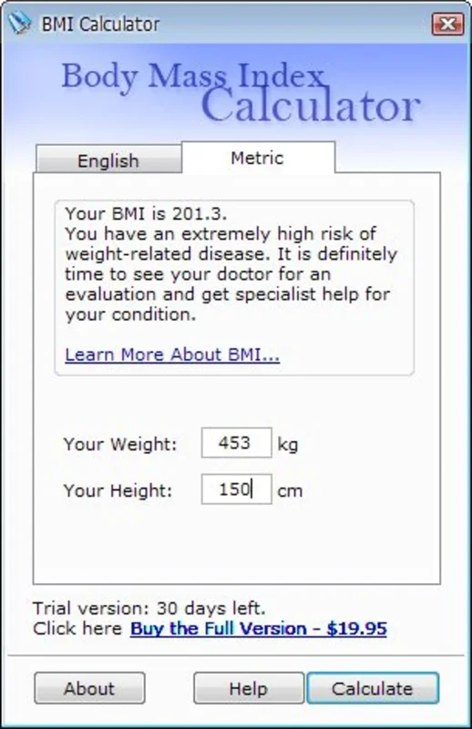 BMI Calculator for Windows - Free and Easy to Use