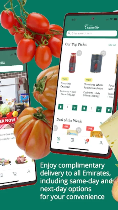 Casinetto for Android - UAE's Premier Italian Food Delivery App