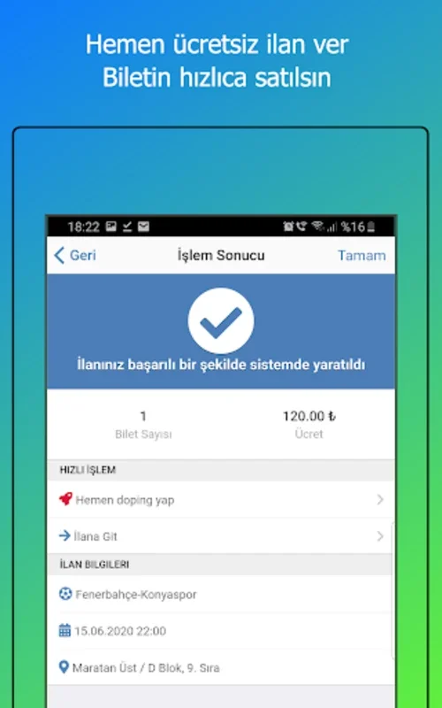 Kombine Devret for Android - Secure Football Ticket Exchange