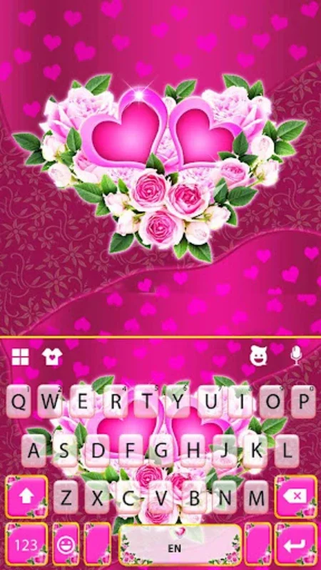 Pink Rose Flower Theme for Android - Enhance Typing