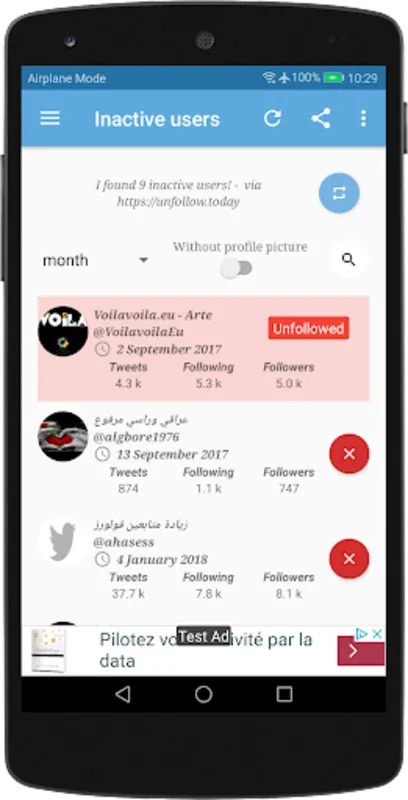 Unfollow Today for Android - Efficient Twitter Unfollower Management