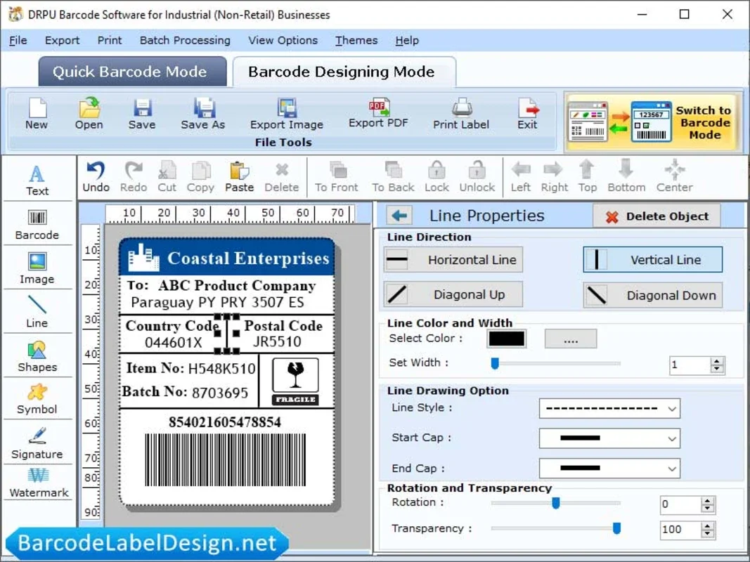 Warehouse Barcode Design for Windows - Effortless Barcode Creation