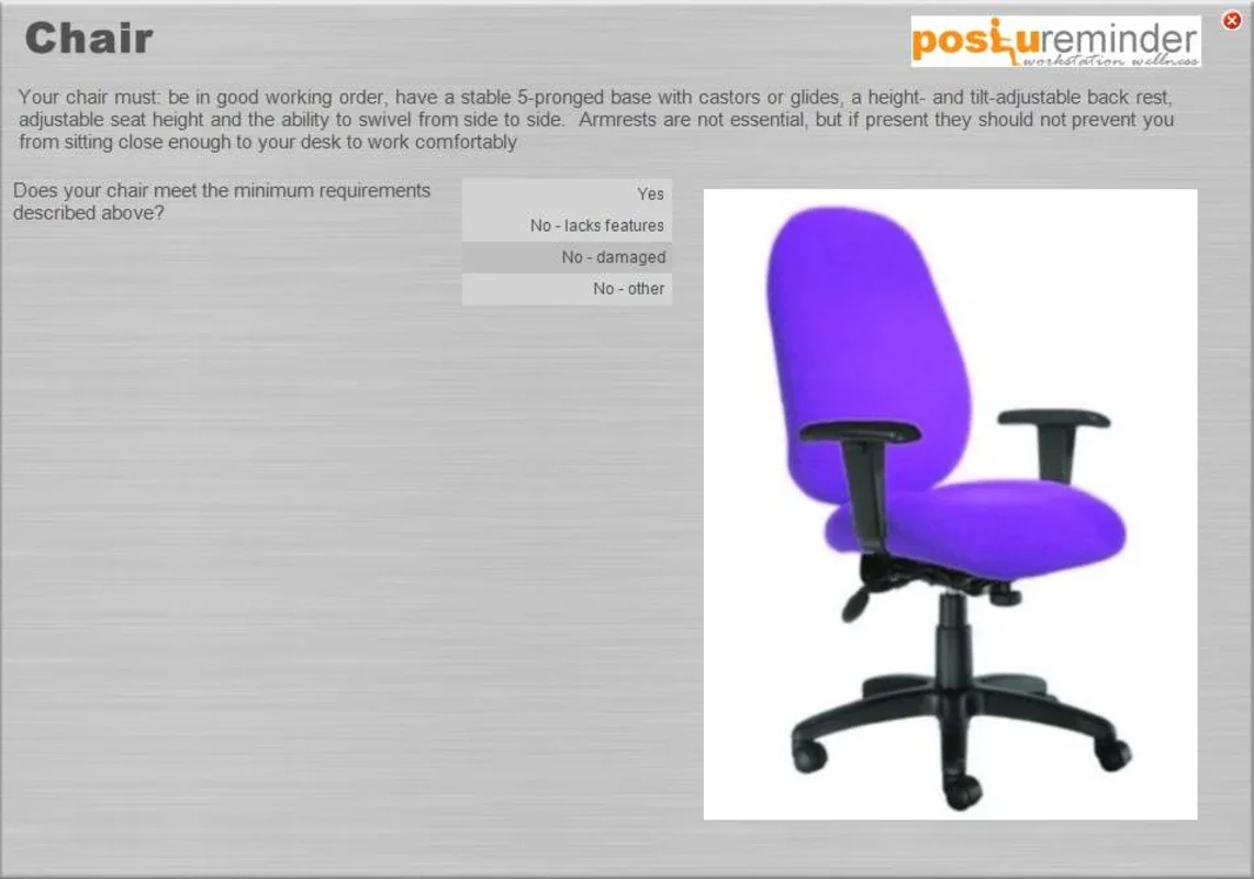 PostureMinder for Windows - Promotes Correct Posture