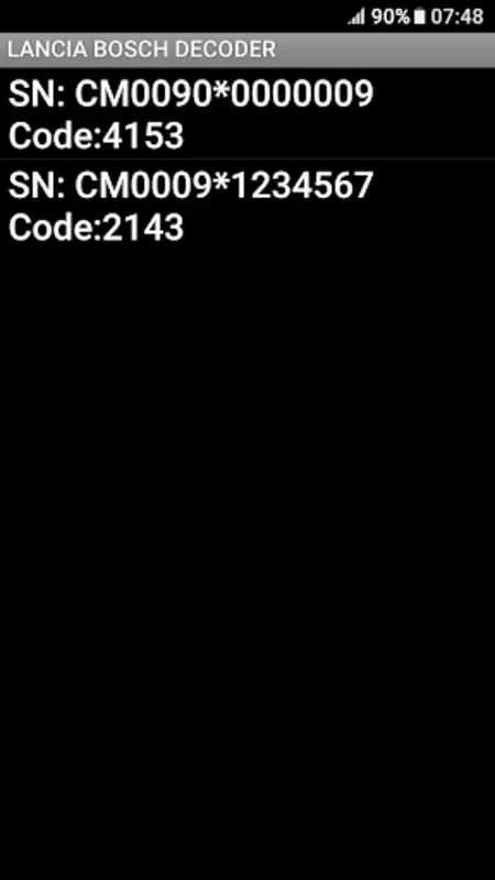 Bosch Lancia Radio Code Decode for Android: Retrieve Radio Codes
