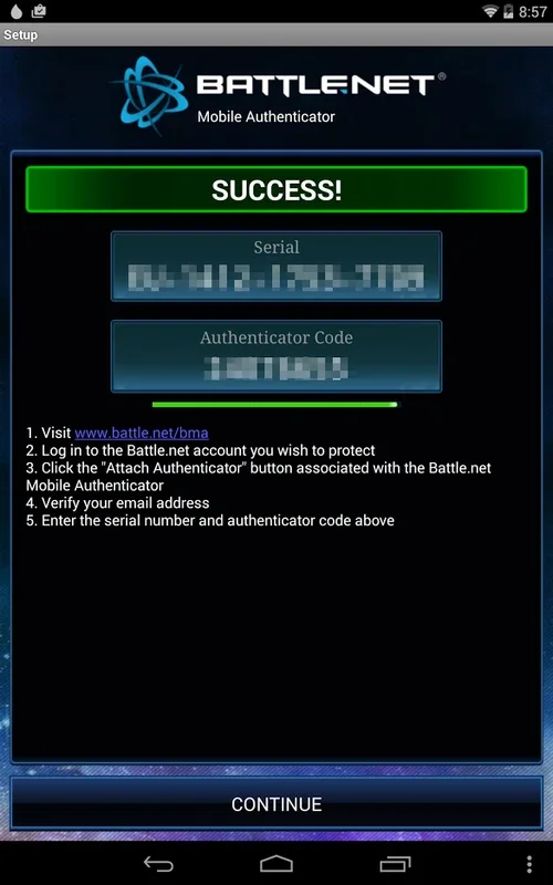 Battle.net Authenticator for Android: Extra Security Layer