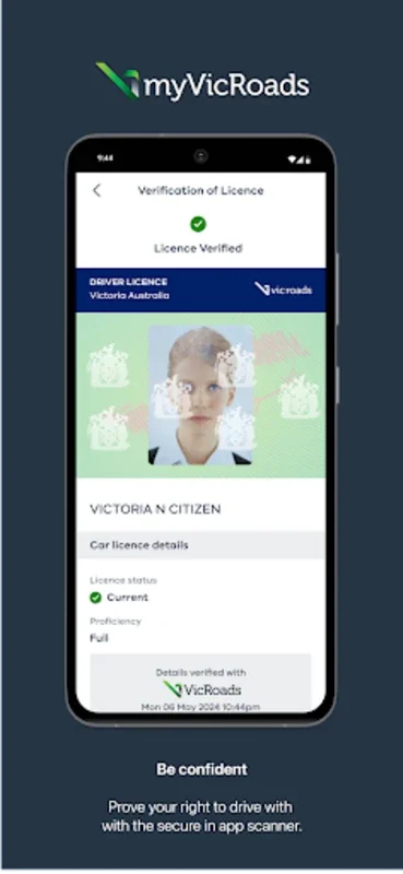 myVicRoads for Android: Secure Digital Driver Licence