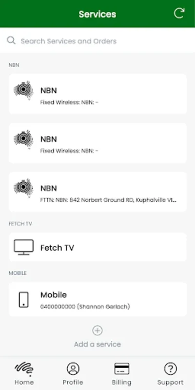 MyAussie for Android: Efficient Broadband Service Management