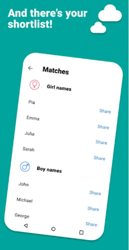 Kinder for Android - Choose Baby Names with Ease