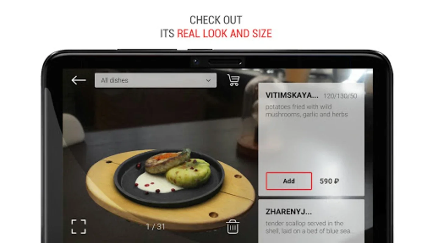 Menu AR Augmented Reality Food for Android - No Download Needed