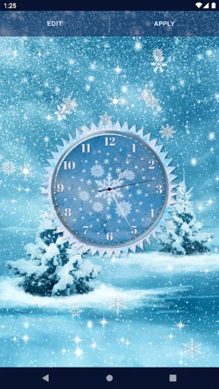 Winter Snow Clock Wallpaper for Android - Elegant Winter Display