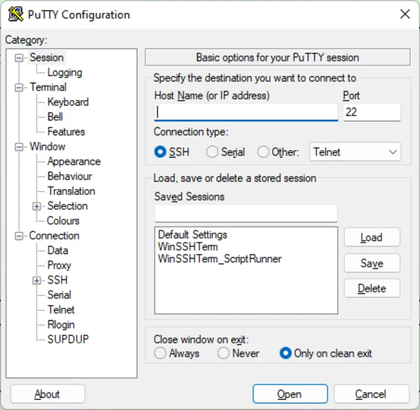 PuTTY for Windows - Free Telnet and SSH Client