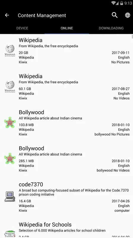 Kiwix for Android - Offline Web Content Access