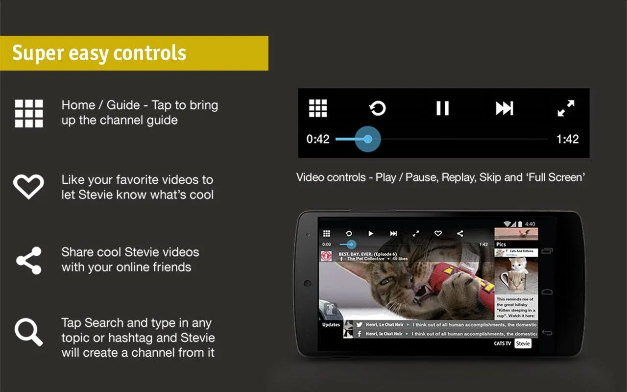 Stevie for Android - Create Personalized TV Channels