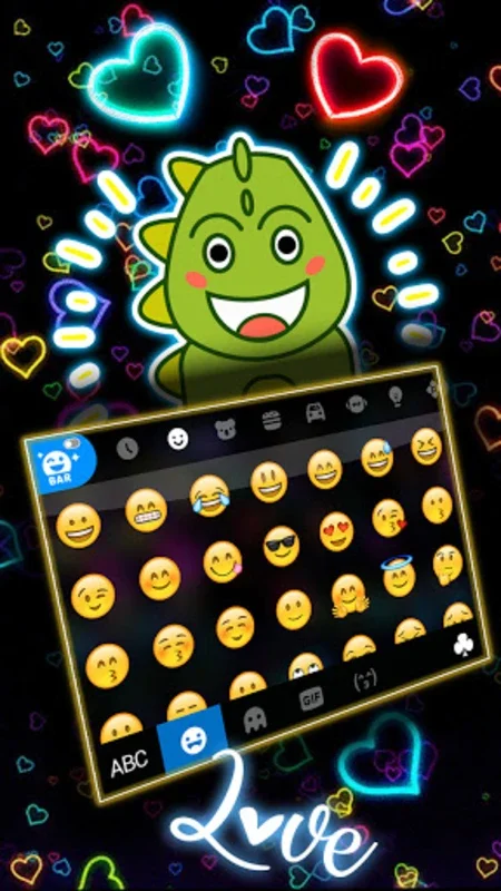 Neon Hearts Keyboard Theme for Android: Customizable & Stylish