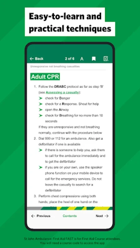 SJA First Aid Fast for Android - No Downloading Needed