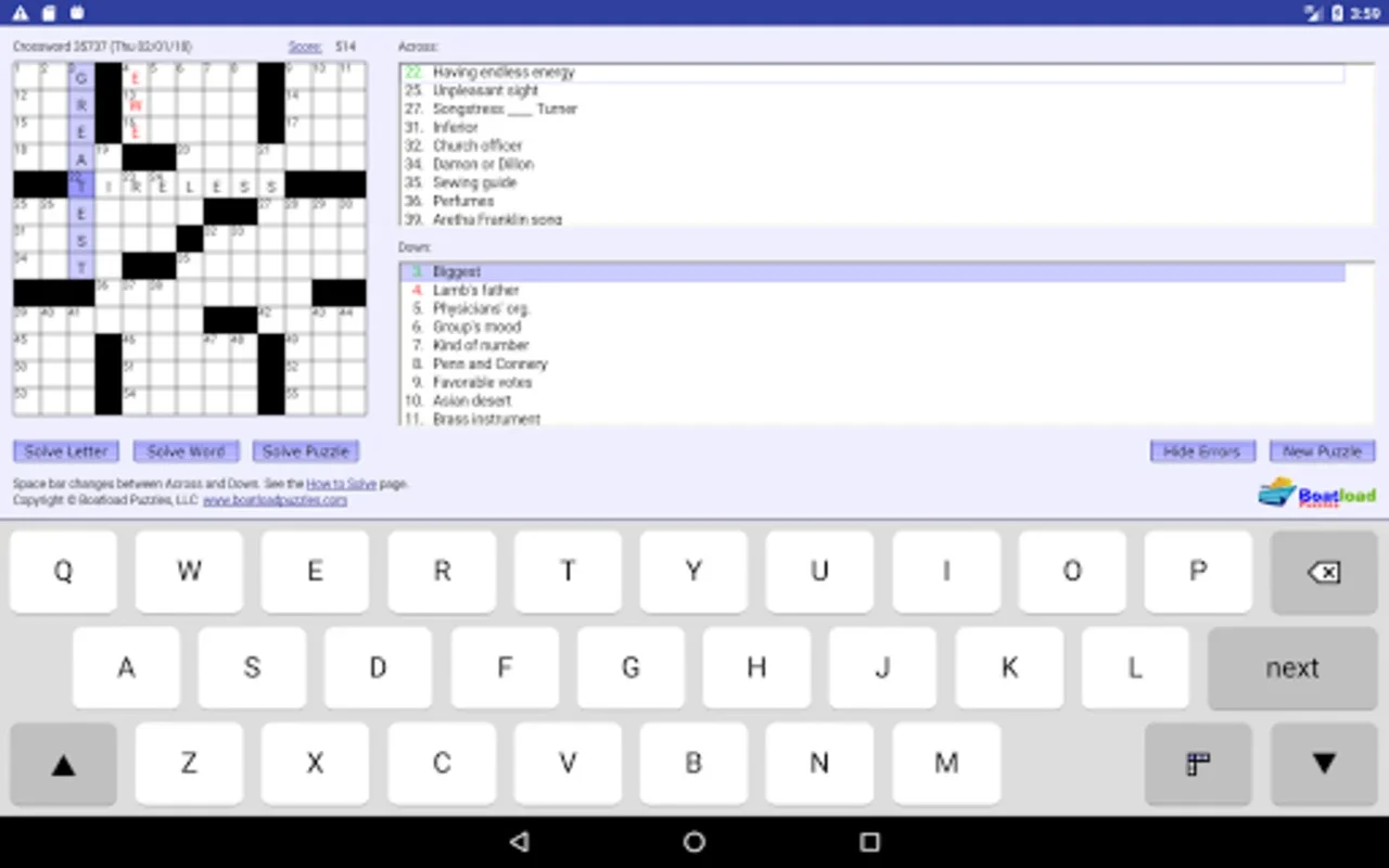 Daily Crosswords for Android - Enjoy 40,000 Puzzles