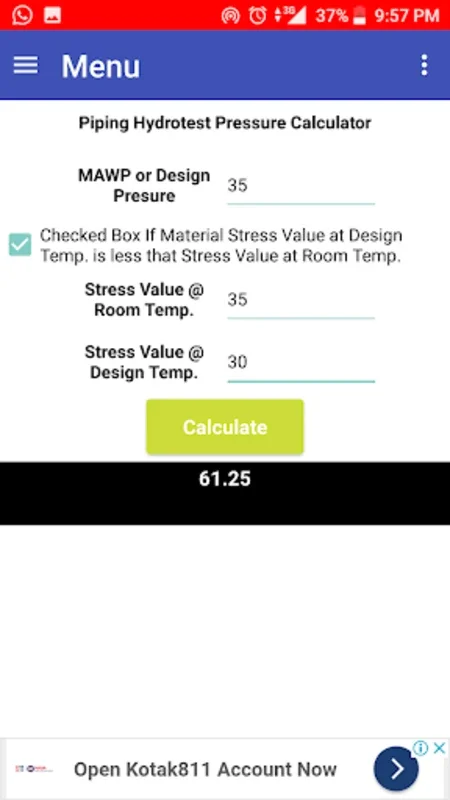 Hydrotest Pressure Calculator for Android: Simplify Pressure Calculations