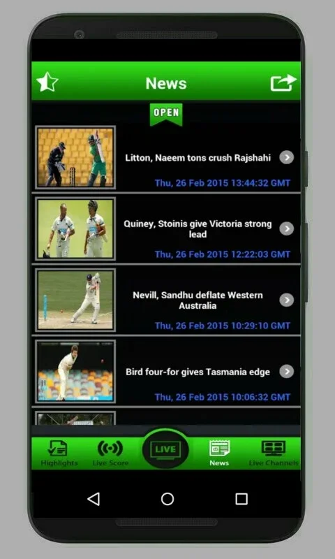 Cricket tv hd live for Android - Enjoy Live Cricket