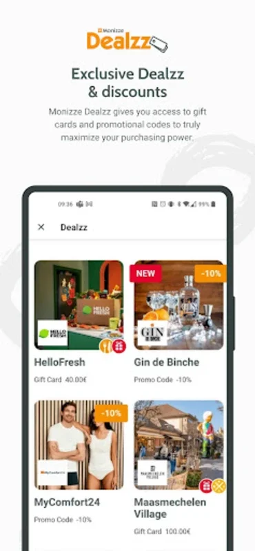 myMonizze for Android: Seamless Benefit Card Management