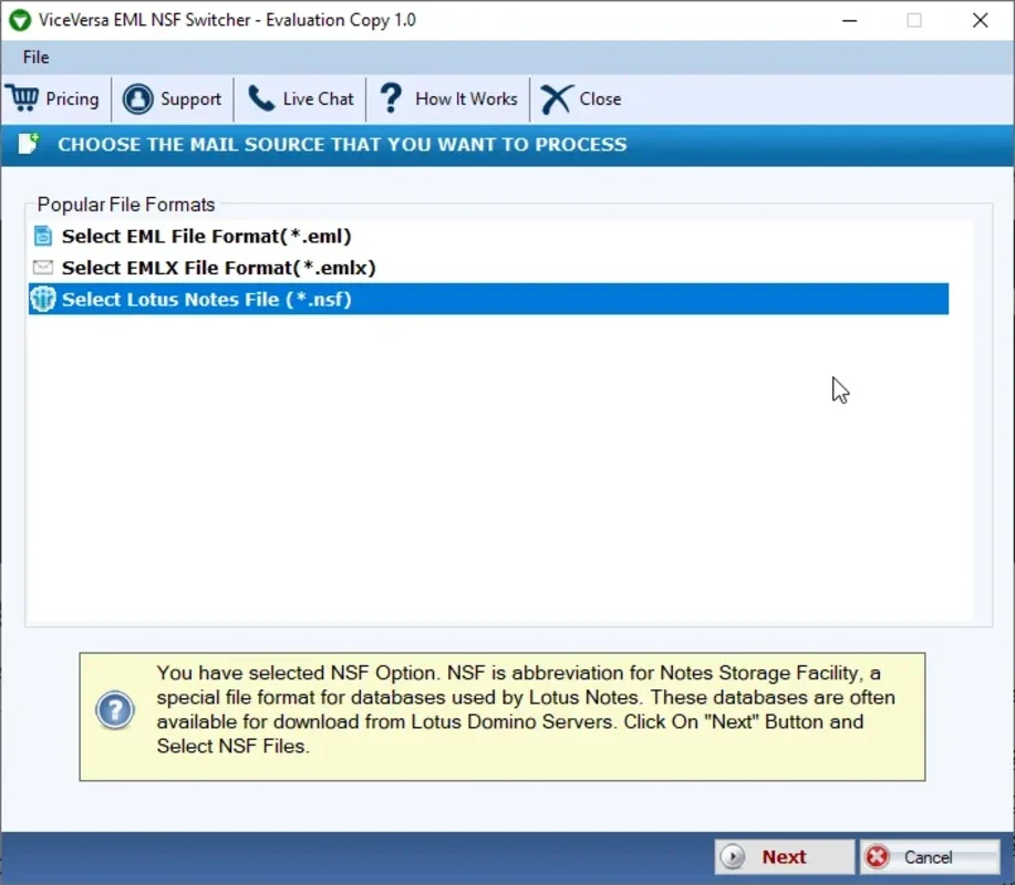 ViceVersa NSF to EML & EML to NSF Converter for Windows: Easy File Conversion