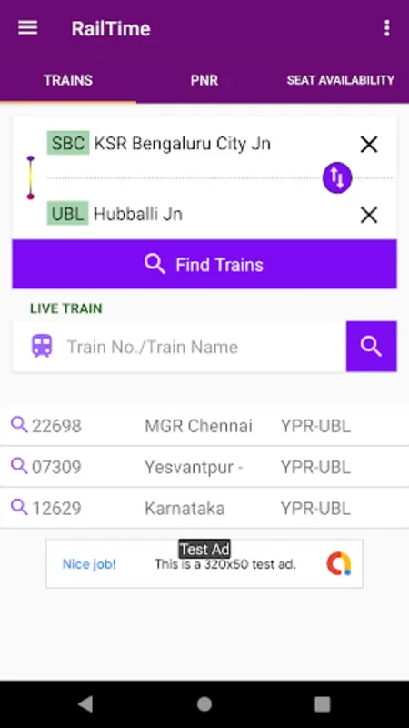 RailTime for Android: Real-Time Train Tracking