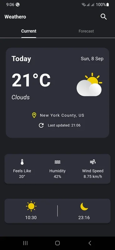 Weathero for Android - Get Real-time Weather Updates