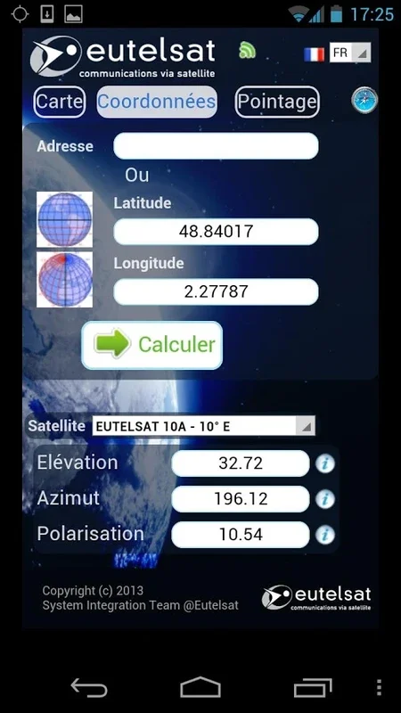 Eutelsat Satellite Finder for Android: Precise Alignment