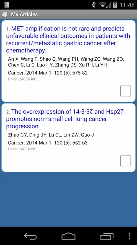 PubMed Mobile for Android: Access Biomedical Citations