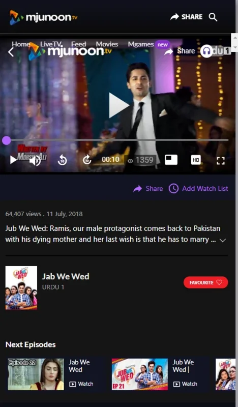 mjunoon.TV for Android - Free VOD Platform