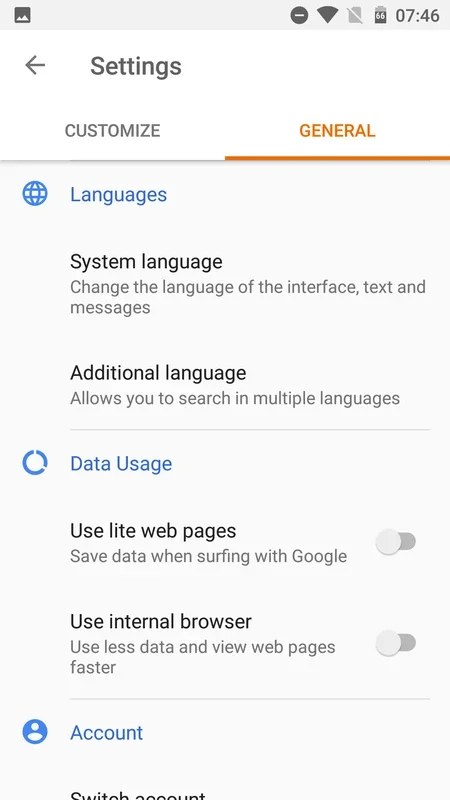 Google Go for Android - A Compact Searching Solution