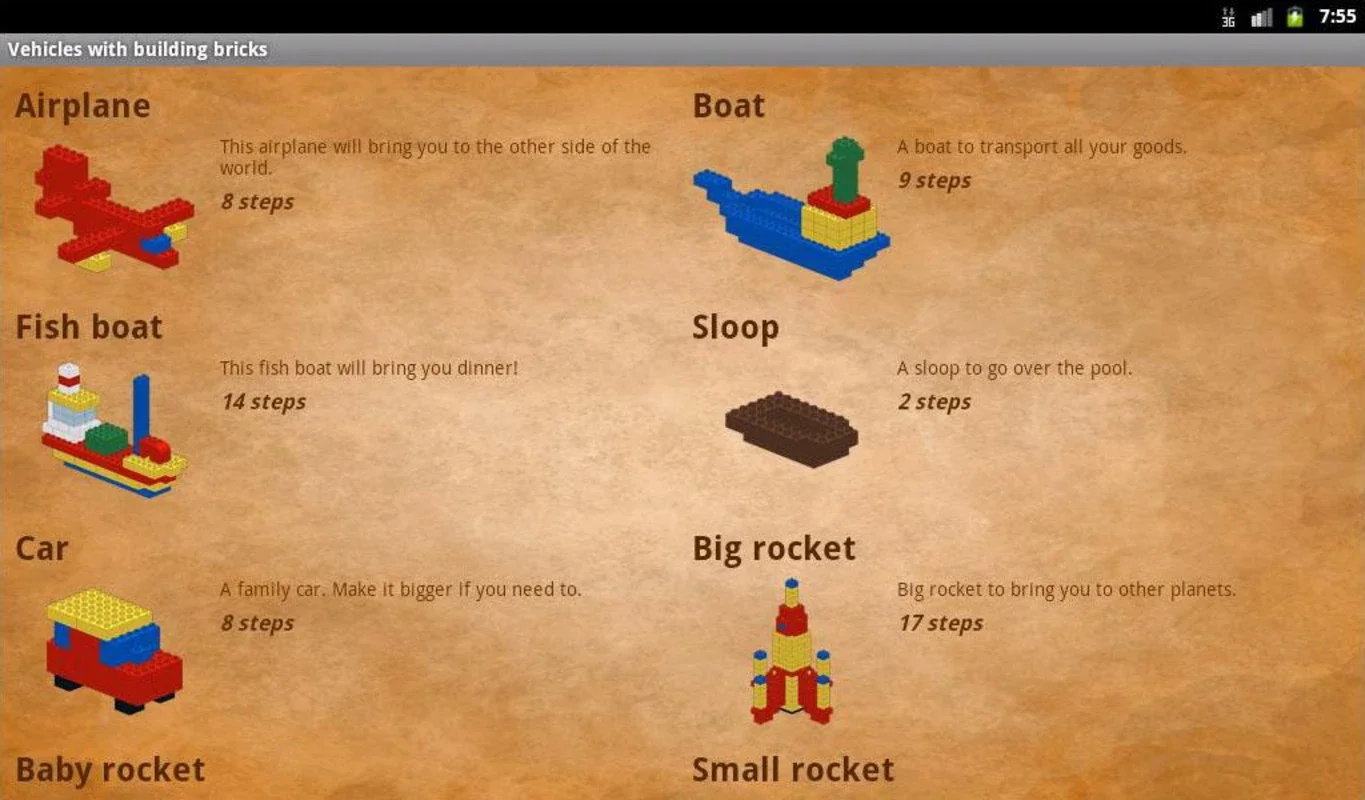 Vehicles with Building Bricks for Android: Unleash Creativity
