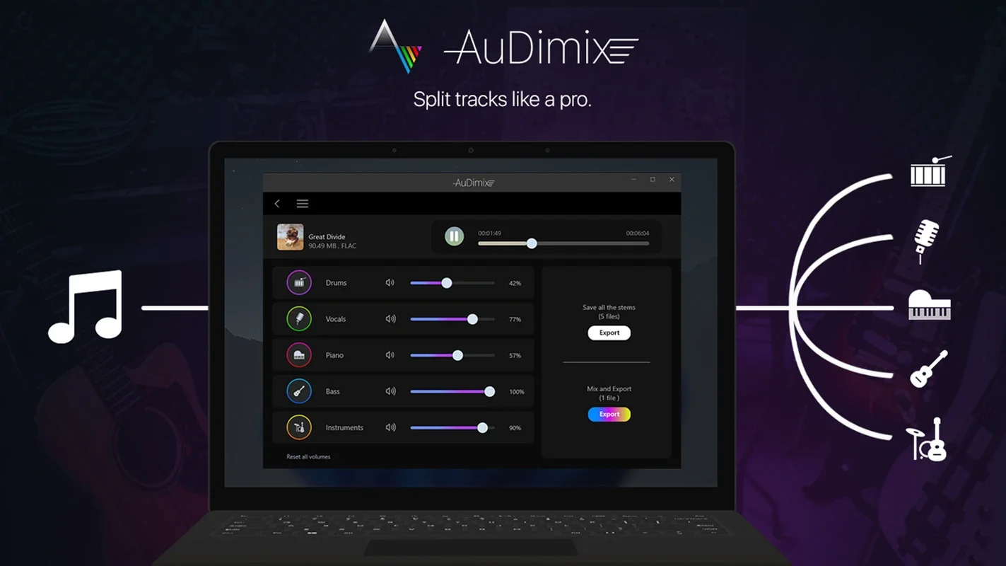 AuDimix for Windows - Advanced Stem Separation for Music Lovers