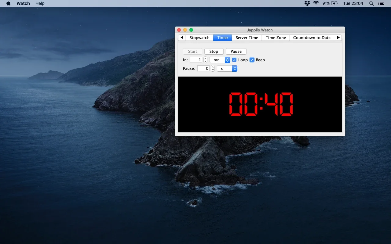 Japplis Watch for Mac - Time Utility at Your Fingertips