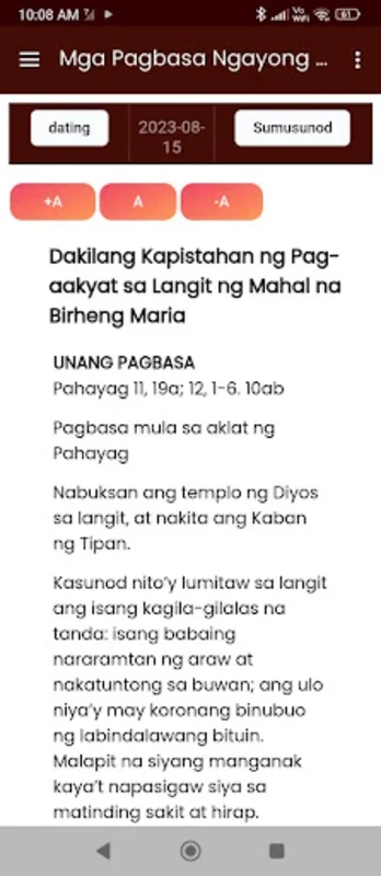 Mga Pagbasa Ngayong Araw for Android - Daily Mass Readings at Your Fingertips