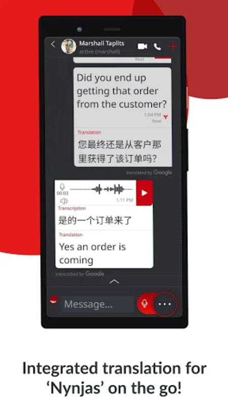 NYNJA Team Chat App Team Video for Android - Streamline Communication