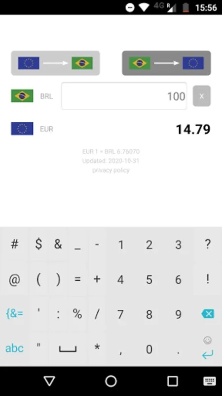 Euro to Brazilian Real for Android - Efficient Currency Conversion