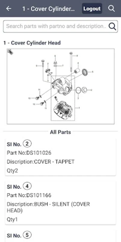 Bajaj Spare Parts Search for d for Android - Streamlined Spare Part Search