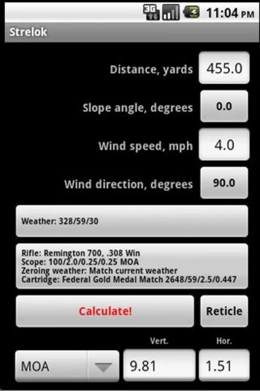 Strelok for Android: Accurate Ballistic Calculator