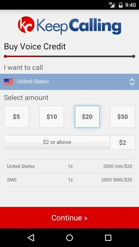 KeepCalling for Android - Affordable International Calling