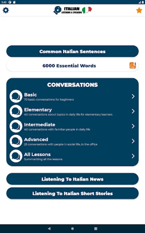 Italian ー Listening・Speaking for Android - No Downloading Needed