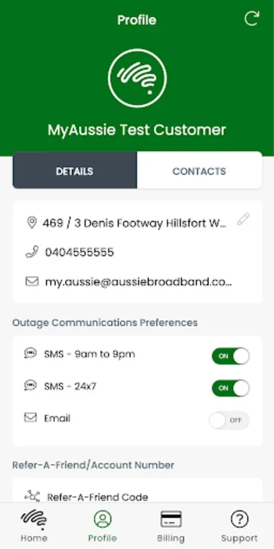 MyAussie for Android: Efficient Broadband Service Management