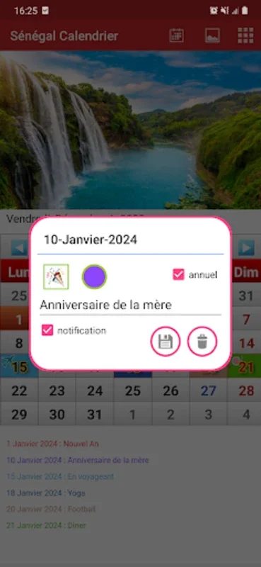 Sénégal Calendrier for Android - Customizable Calendar