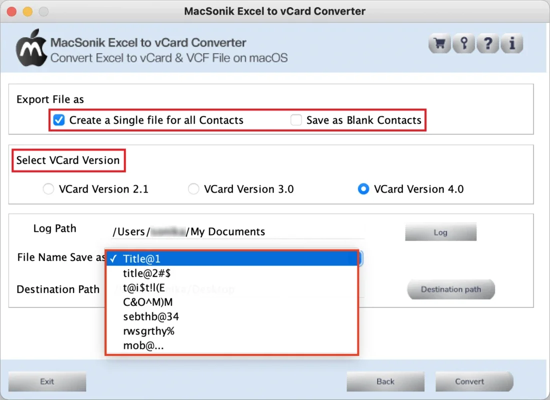 MacSonik Excel to vCard Converter for Mac: Effortless Conversion