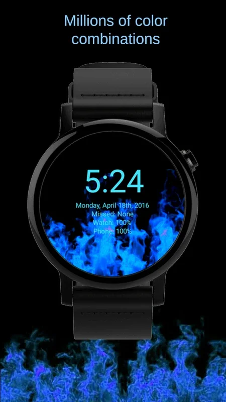 Animated Flames Watch Face for Android - Dynamic Display