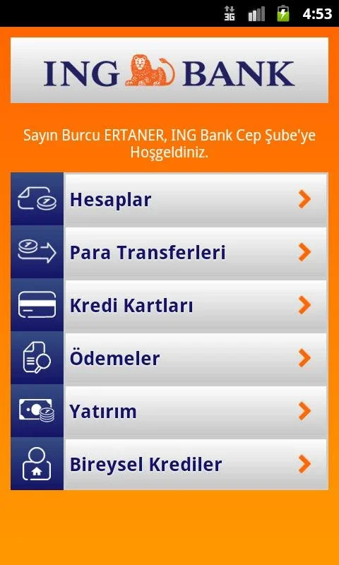 ING Mobil for Android: Manage Your ING Turkey Account